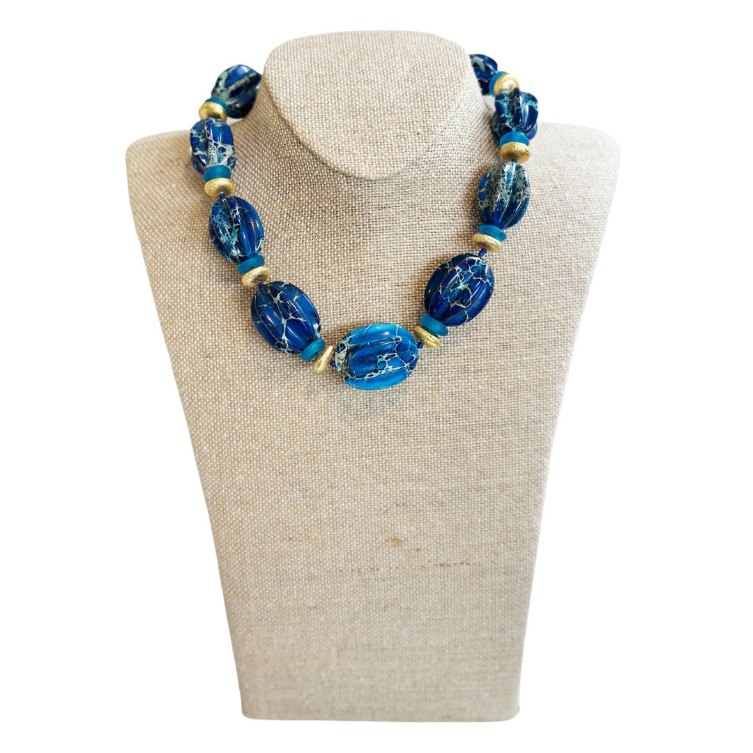 Ali Necklace, Blue