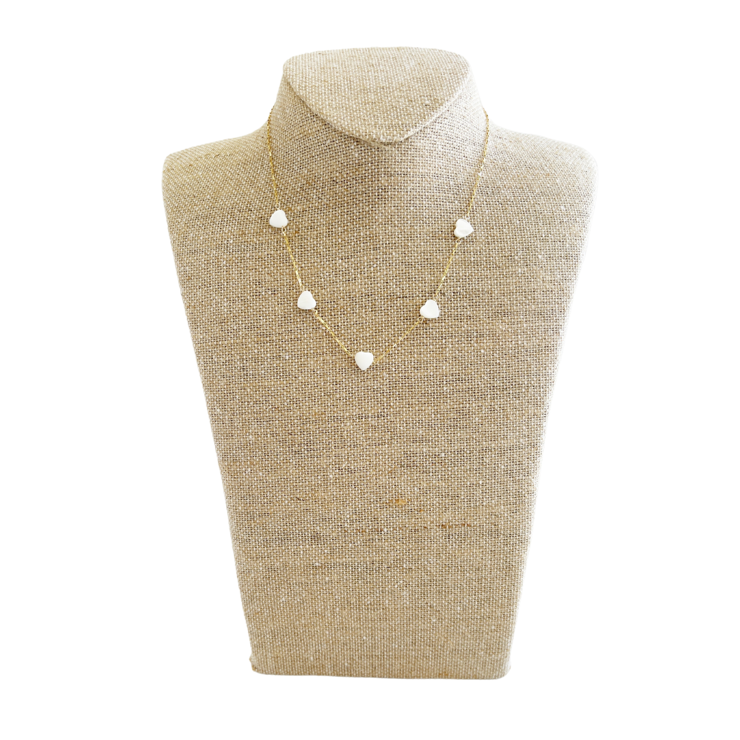 Miriam Necklace, White Heart