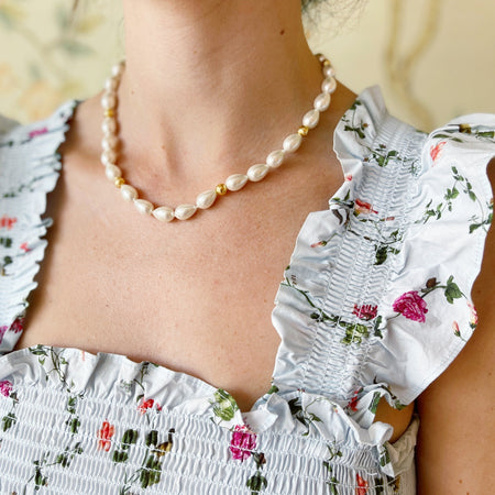 Blanca Necklace, Teardrop Pearl
