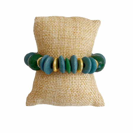 Riley Bracelet, Teal + Emerald