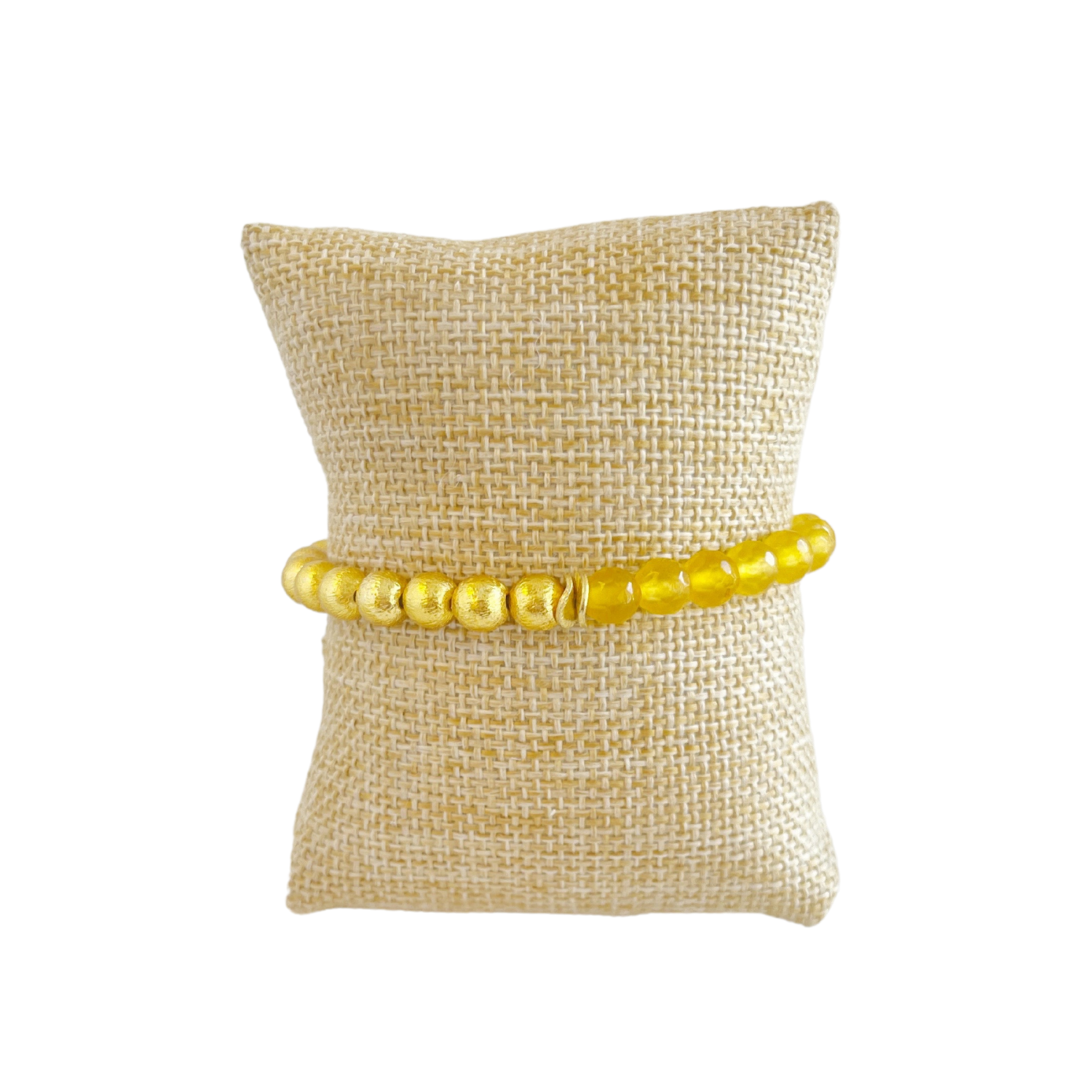 Lizzie Bracelet, Faceted Yellow Jade, Mini