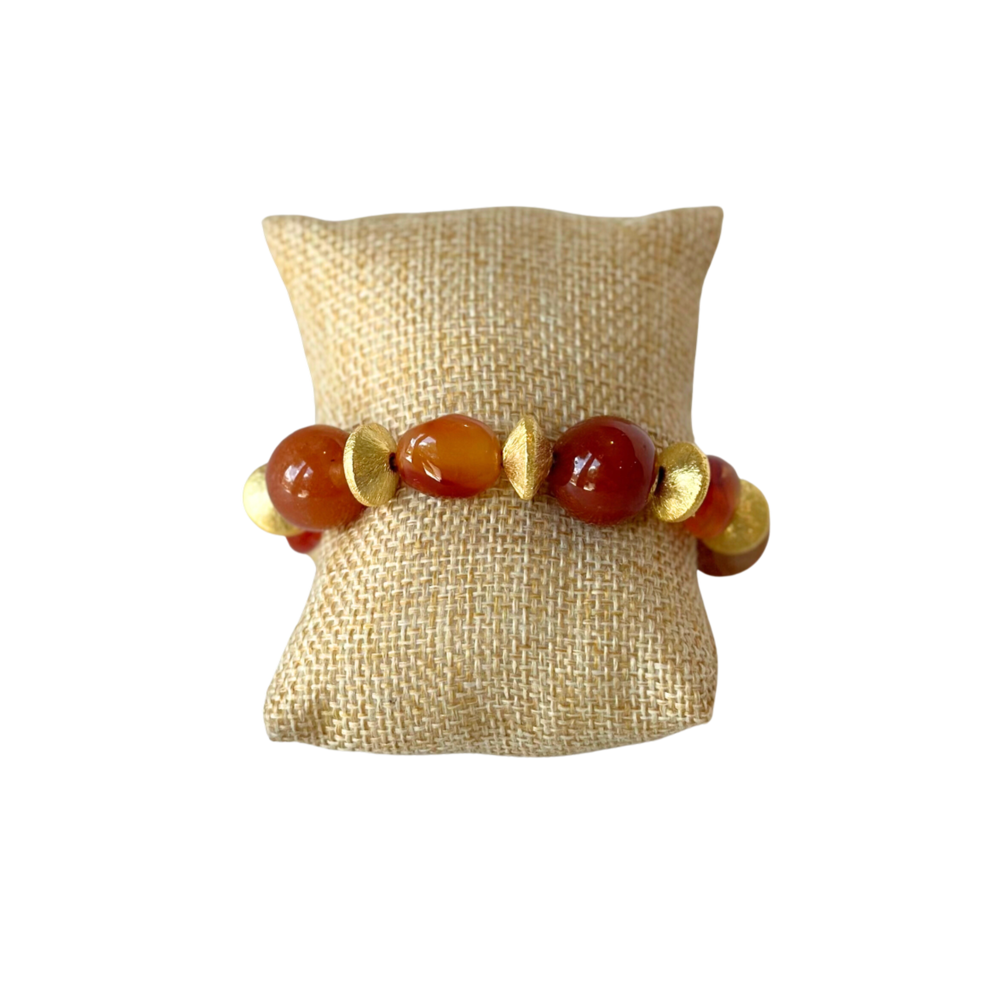 Limited Edition Bracelet, Botswana Agate Pebble & Round Bead