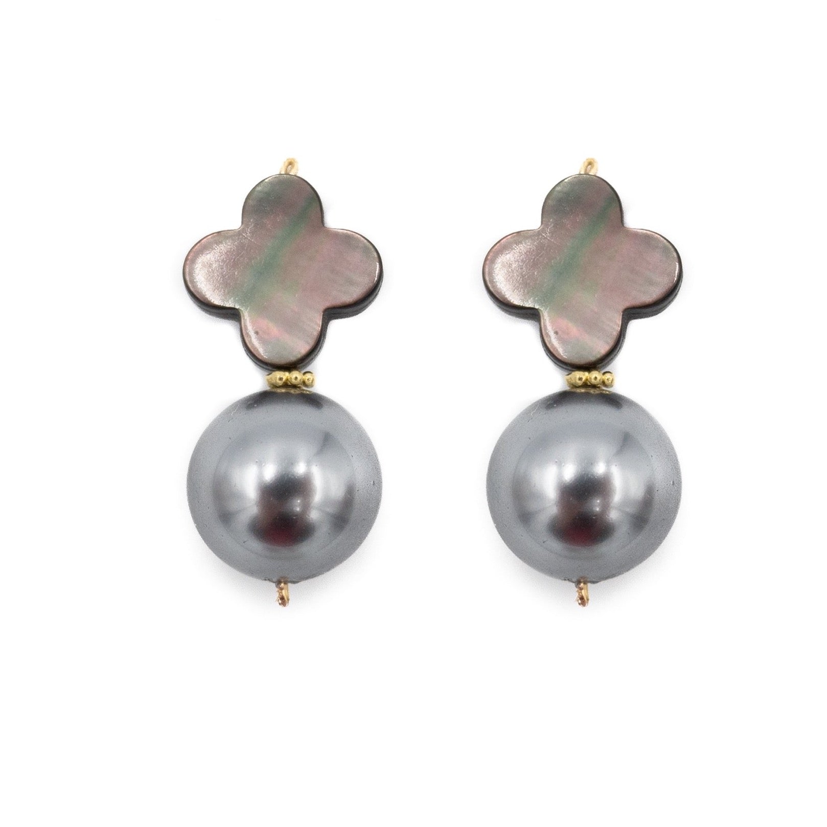 Kacey Earring, Gray Pearl