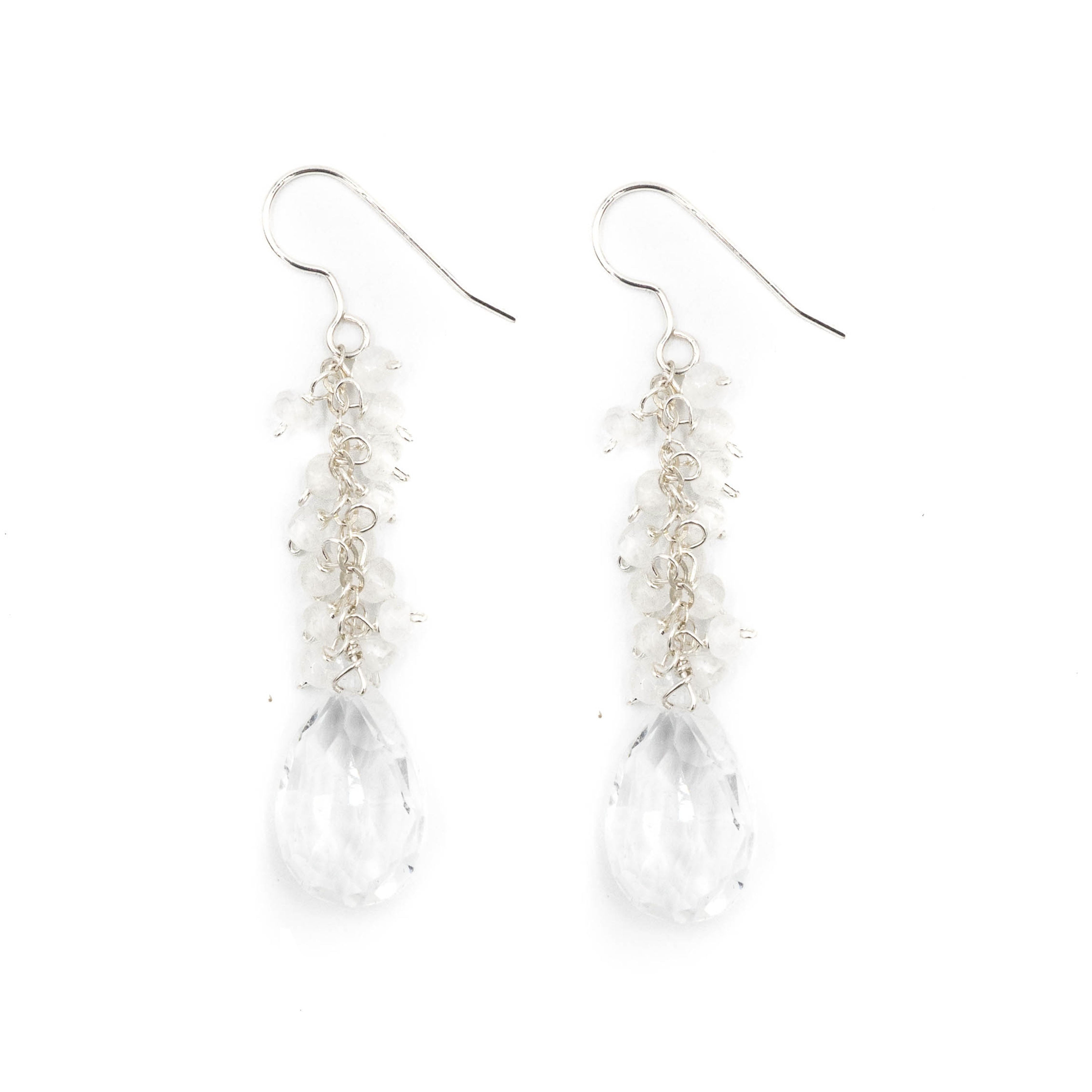 Newton Earring, Moonstone, Silver