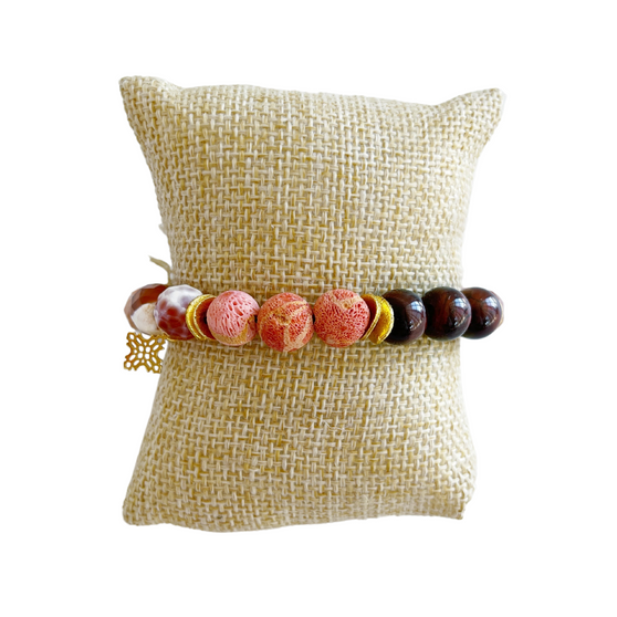 Joy Bracelet, Rust and Coral
