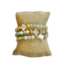 Mazy Bracelet Stack, Green Aventurine