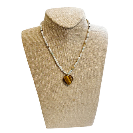 Michelle Necklace, Watercolor Agate + Tiger Eye