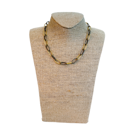 Limited Edition Necklace, Black and Gold Chain, Single