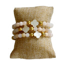 Mazy Bracelet Stack, Pink Aventurine