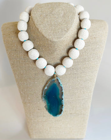 Lara Necklace, Blue Agate II
