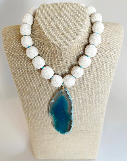 Lara Necklace, Blue Agate II