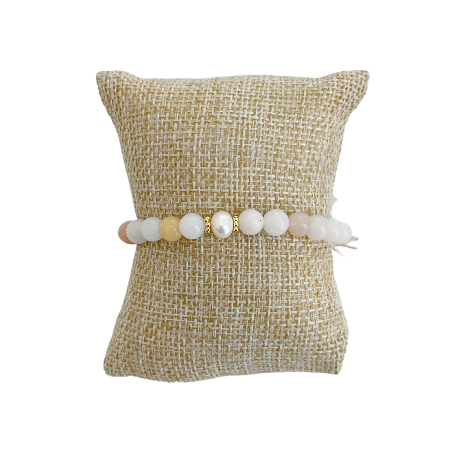 Daisy Bracelet, Pink Aventurine and Pearl