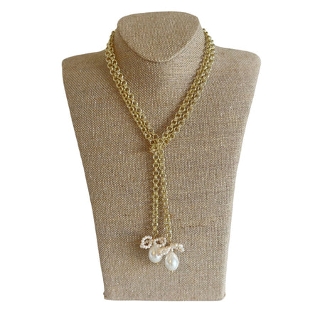 Chanel Vintage Pink Mother of Pearl Flower Pendant Necklace