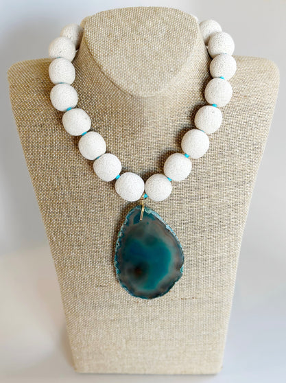 Lara Necklace, Blue Agate I