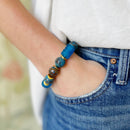 Wells Bracelet, Faceted Blue Calsilica