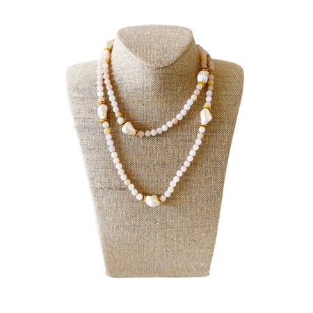 Cecilia Necklace, Pink Aventurine
