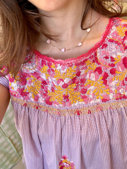 Miriam Necklace, Pink Coral Heart
