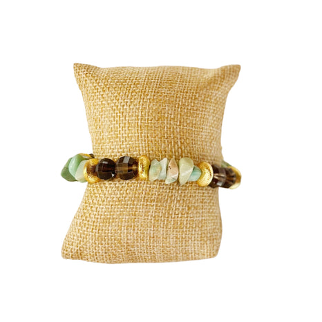 Limited Edition Bracelet, Faceted Topaz and Chrysoprase Chip