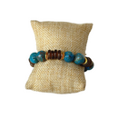 Wells Bracelet, Faceted Blue Calsilica, Brown