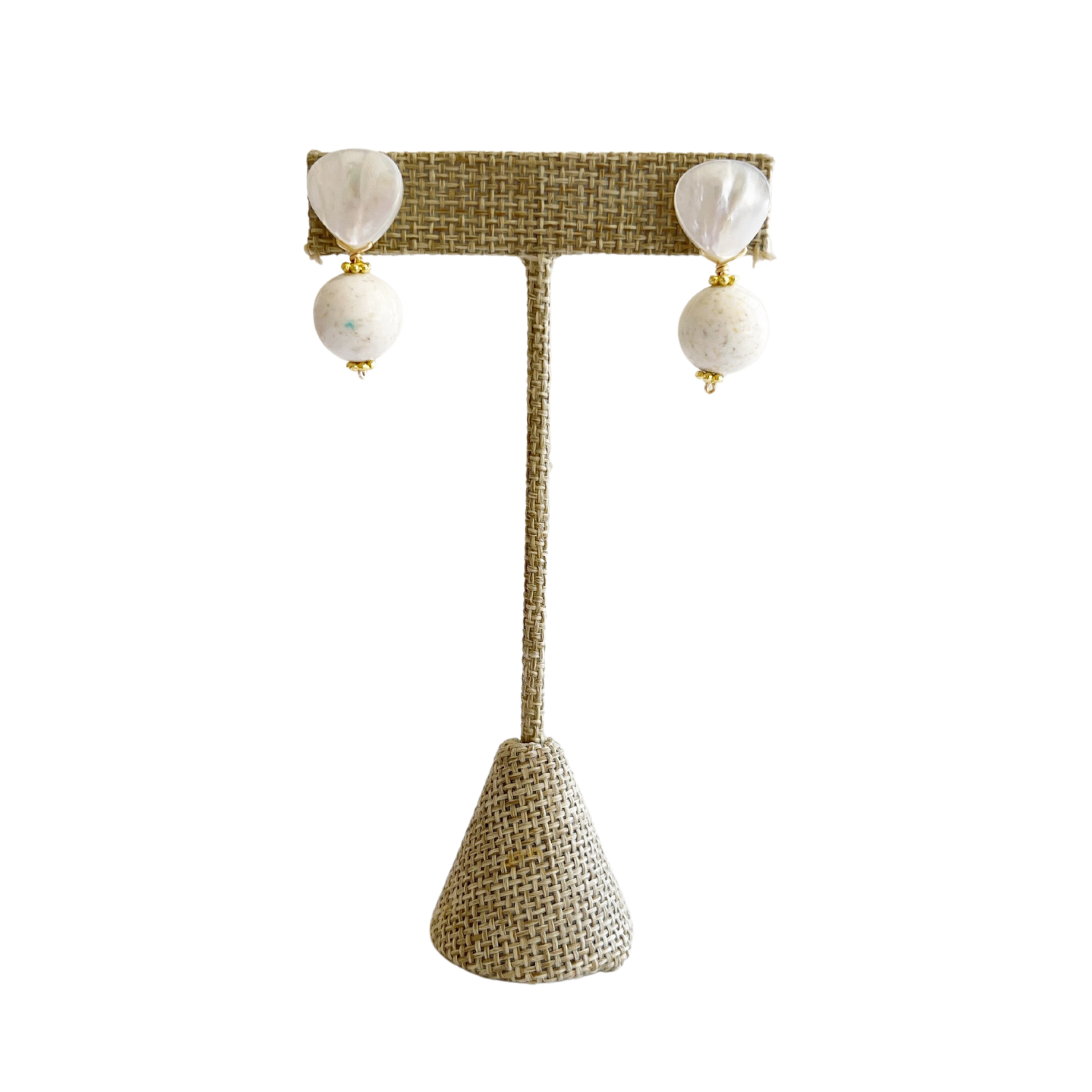 Claire Earrings, White