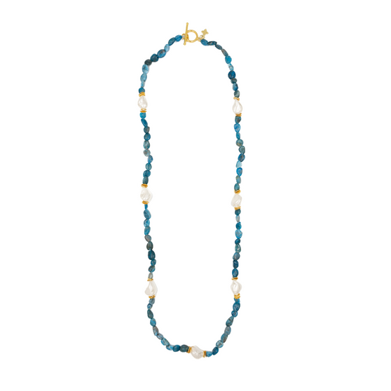 Cecilia Necklace, Apatite and Pearl