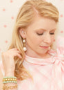 pearl and gold statement earring