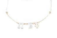 Greek Letter Necklace, Pi Beta Phi