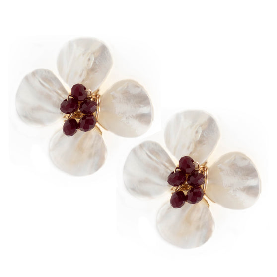 Poppy Earring, Garnet