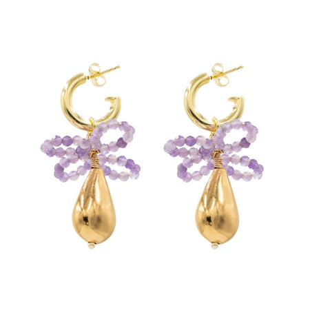 Geraldine Earring, Faceted Amethyst