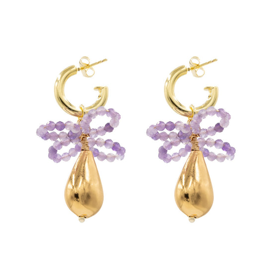 Geraldine Earring, Faceted Amethyst