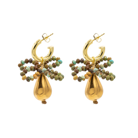 Geraldine Earring, Turquoise Brown