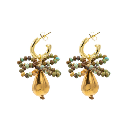 Geraldine Earring, Turquoise Brown