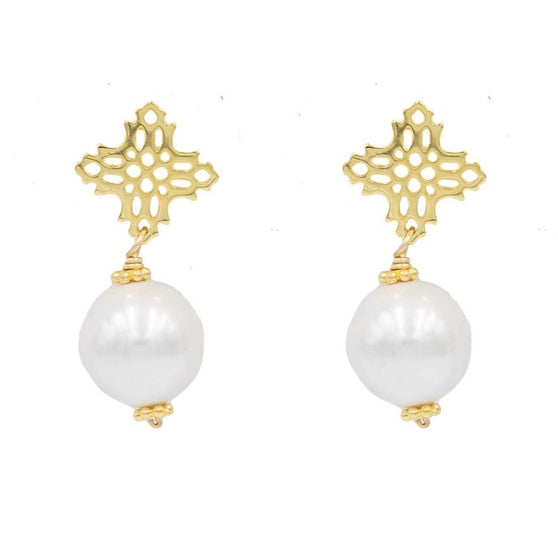 Harper Earring, Single Pearl