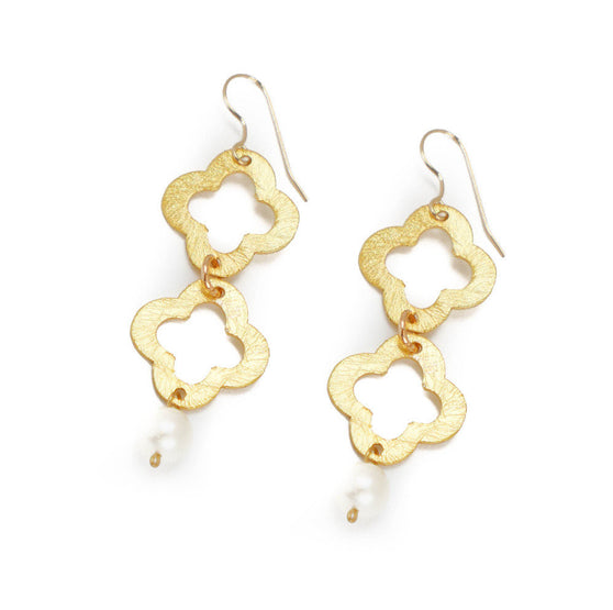 June Earring, White Pearl