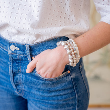 Minnie Bracelet, Gray Pearl