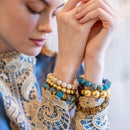 Sheldon Bracelet, Faceted Blue Calsilica