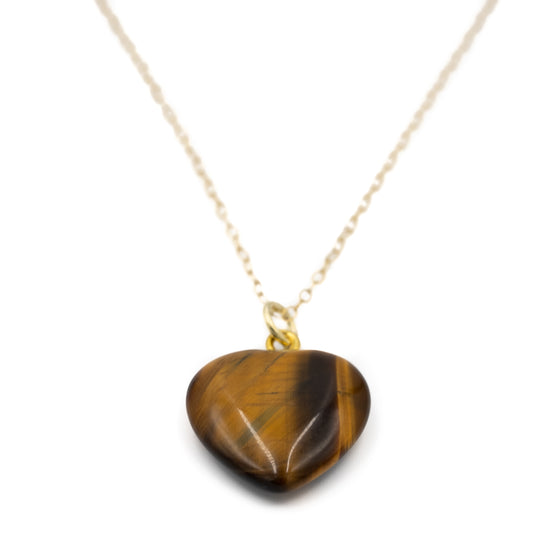 Heart Necklace, Tiger Eye