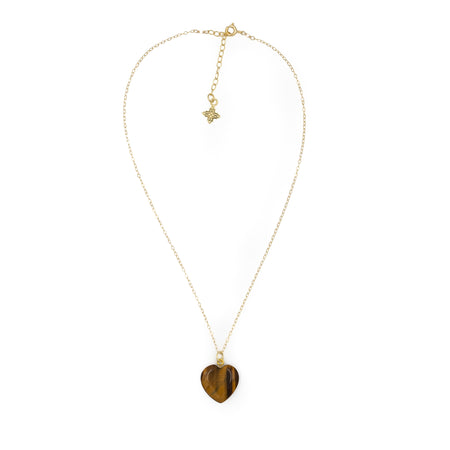 Heart Necklace, Tiger Eye