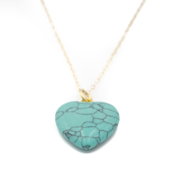 Heart Necklace, Turquoise 