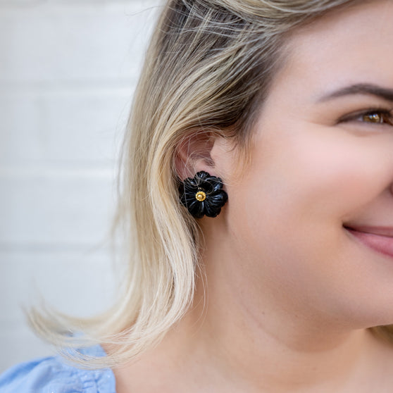 Azalea Earring, Black Onyx