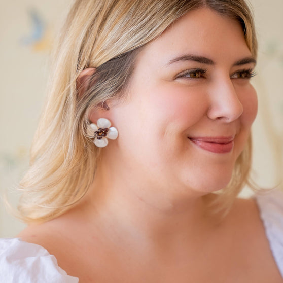 Poppy Earring, Garnet