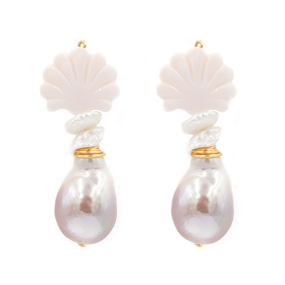 Liv Earring, Rose Pearl