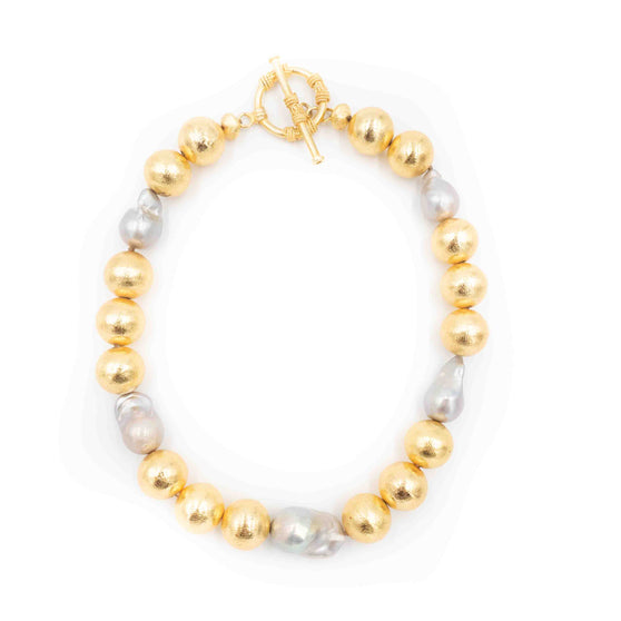 Annabelle Necklace, Gray Pearl