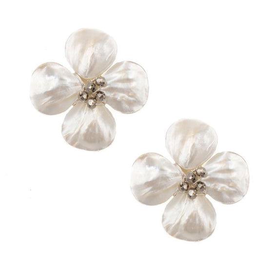 Poppy Earring, Silver Pyrite