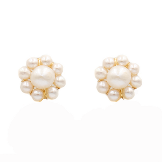 marie earring, single pearl 